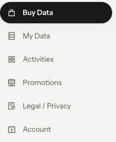 Merchant sidebar with Account last