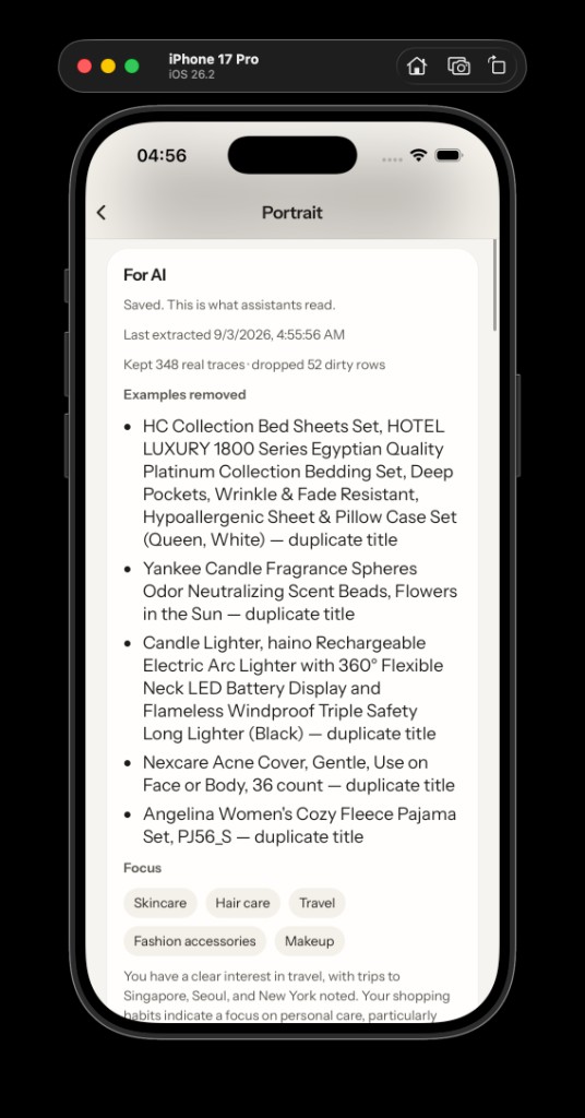 For AI card with saved extract metadata